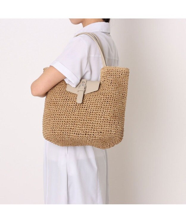 UNBILLION カシュカシュ cachecache / ベルトフラップクロッシェトート カゴバッグ オーク