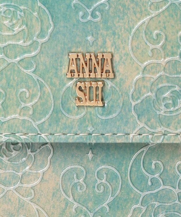 ANNA SUI ローズハート 口金二つ折り財布 ミント