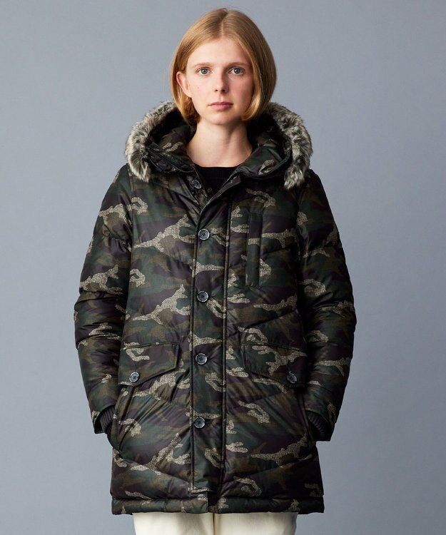 JOSEPH ABBOUD MOUNTAIN 【ECOファー/撥水/9ポケット】カモフラージュ ダウン コート