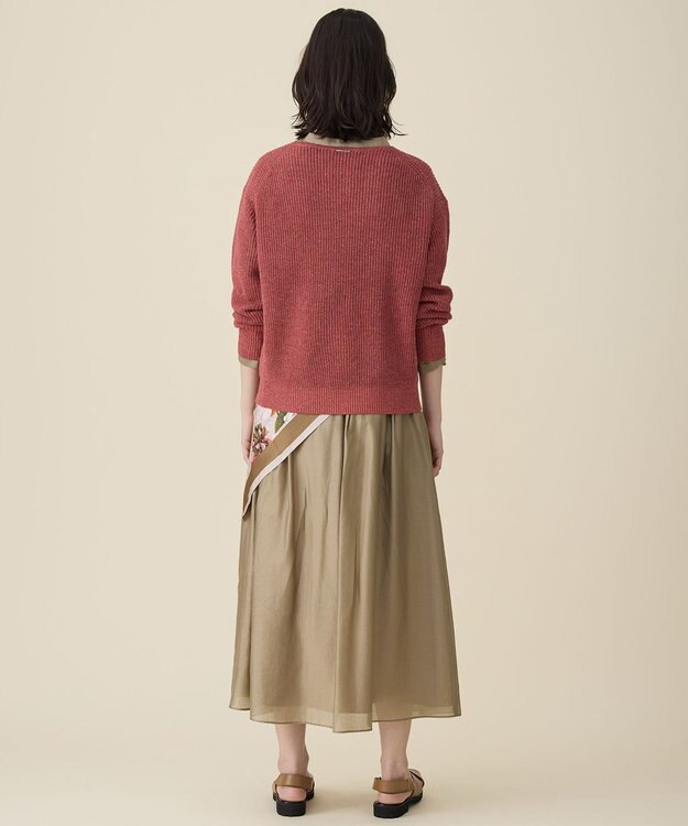 自由区 L リネンミドルゲージプルオーバー ニット ピンク