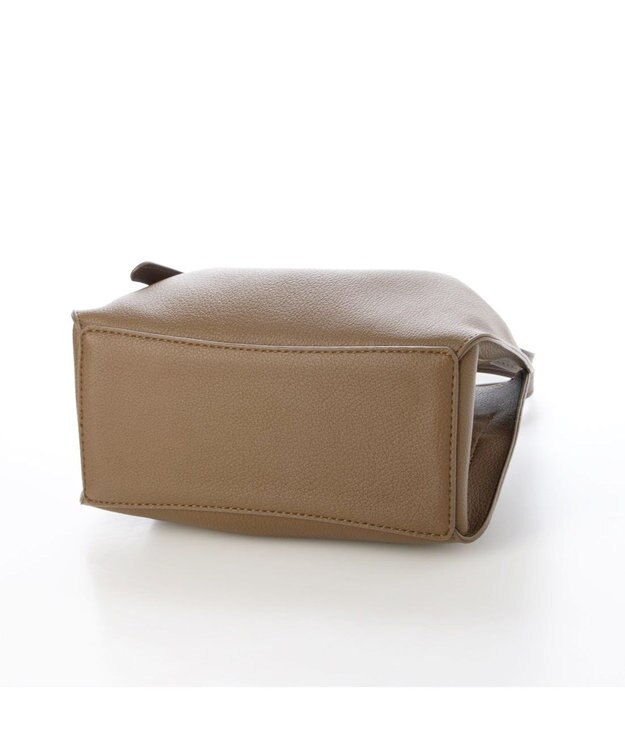 UNBILLION カシュカシュ cachecache / フェイクレザーショルダーバッグ付スクエアトート ブラウン