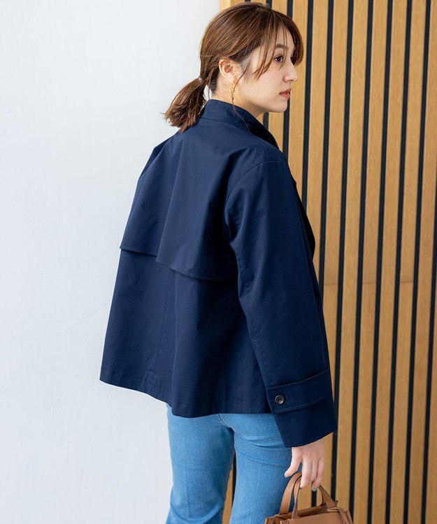 組曲 ショートライトトレンチ ジャケット ネイビー系