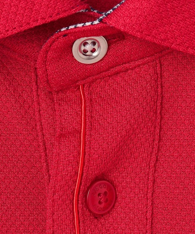 23区GOLF 【MEN】【UVカット】ハニカムカノコ長袖ポロシャツ レッド系