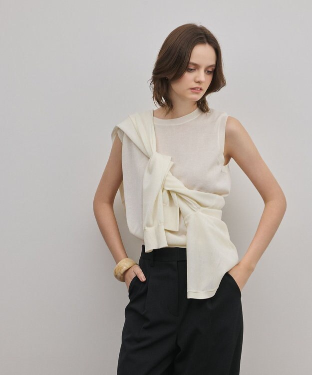 GRACE CONTINENTAL レイヤードニットトップ キナリ