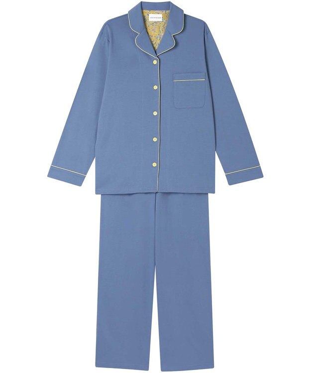 une nana cool 【綿100%】なめらかハイゲージ天竺パジャマ MADE WITH LIBERTY FABRIC ブルー