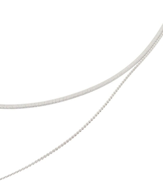 Green Parks ・ＨＡＬＦ　ＴＩＭＥ　シンプル２連ネックレス Silver