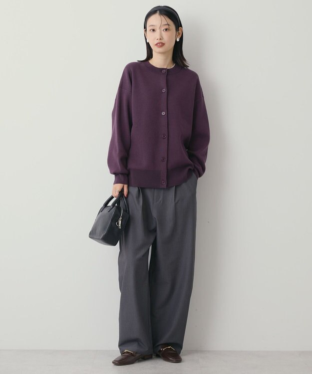 AMERICAN HOLIC コットンブレンドスポンディッシュカーディガン Wine