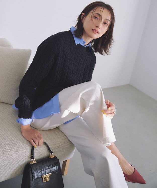 23区 【CLASSY.5月号掲載/洗える】CANCLINI ベーシック シャツ サックス系