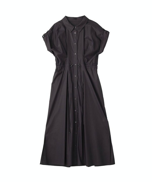 YECCA VECCA 【ORGABITS】タックシャツワンピース Charcoal Gray