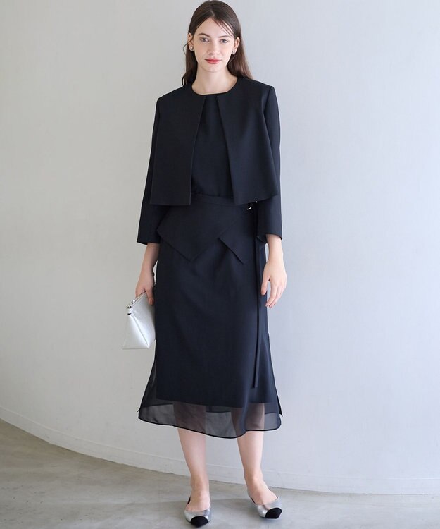 23区 S 【APPLAUDIR】バックサテンジョーゼット ジャケット ブラック系