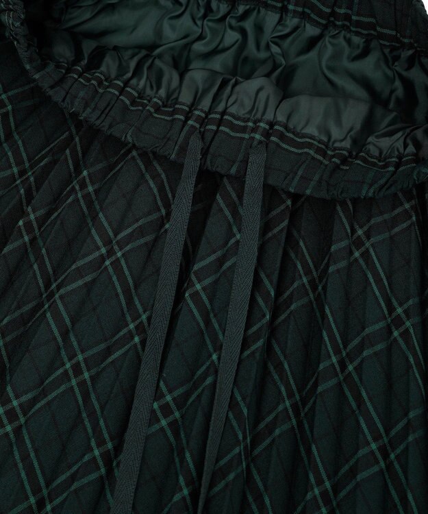 earth music&ecology プリーツミディスカート Check Green