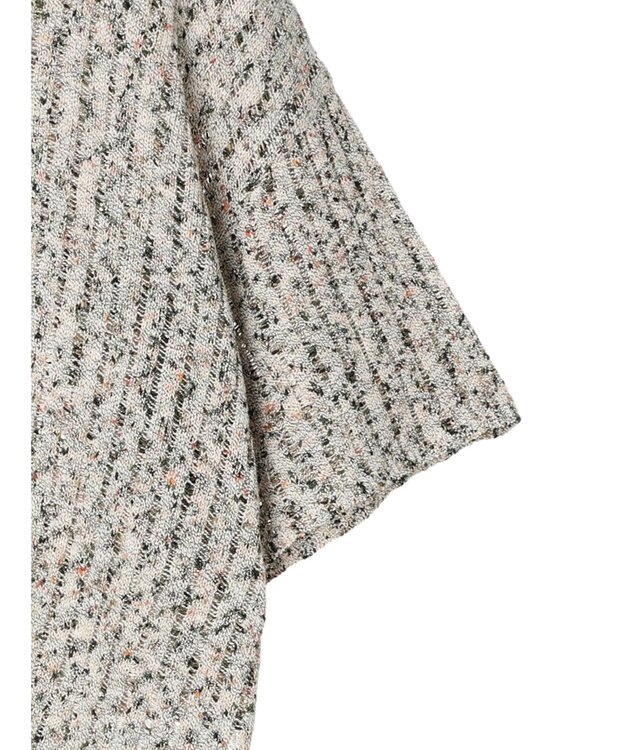 AMERICAN HOLIC カラーネップ透かし編みニットプルオーバー Black