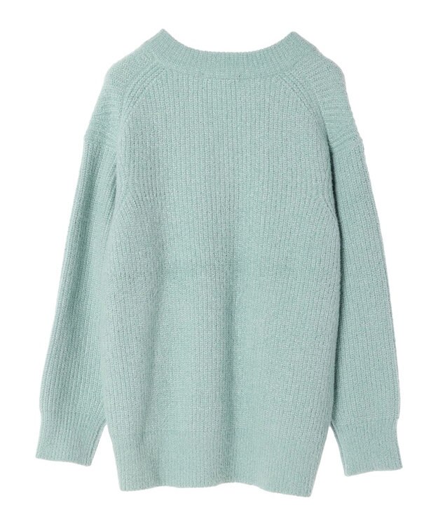 AMERICAN HOLIC モールヤーン片畦Ｖネックニットプルオーバー Mint