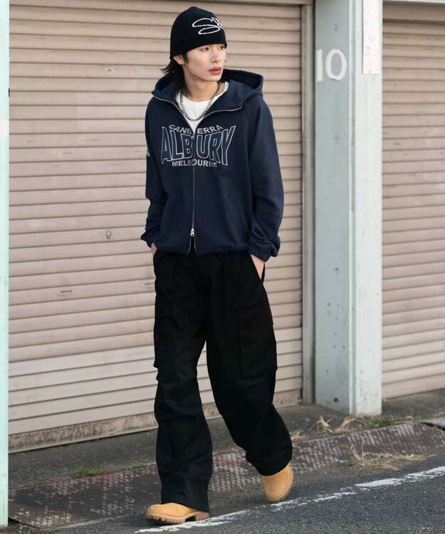 WEGO 【ユニセックス着用ITEM】スタンドネックZIPパーカー ネイビー