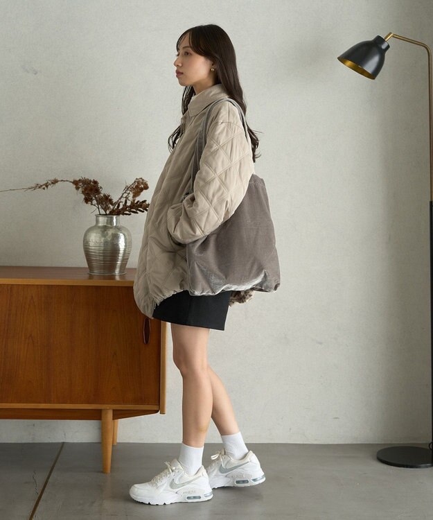 earth music&ecology ダブルステッチキルティングコート Beige