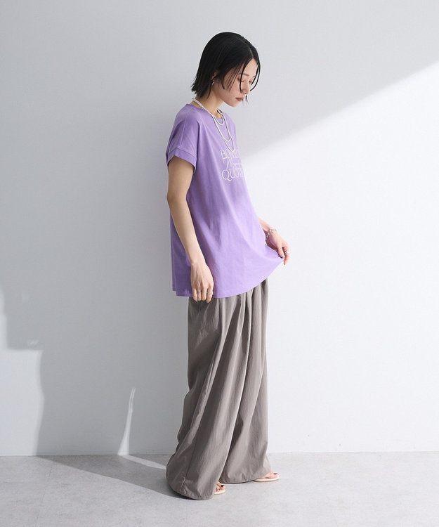 Green Parks フレンチスリーブ筆記体ロゴチュニック Purple