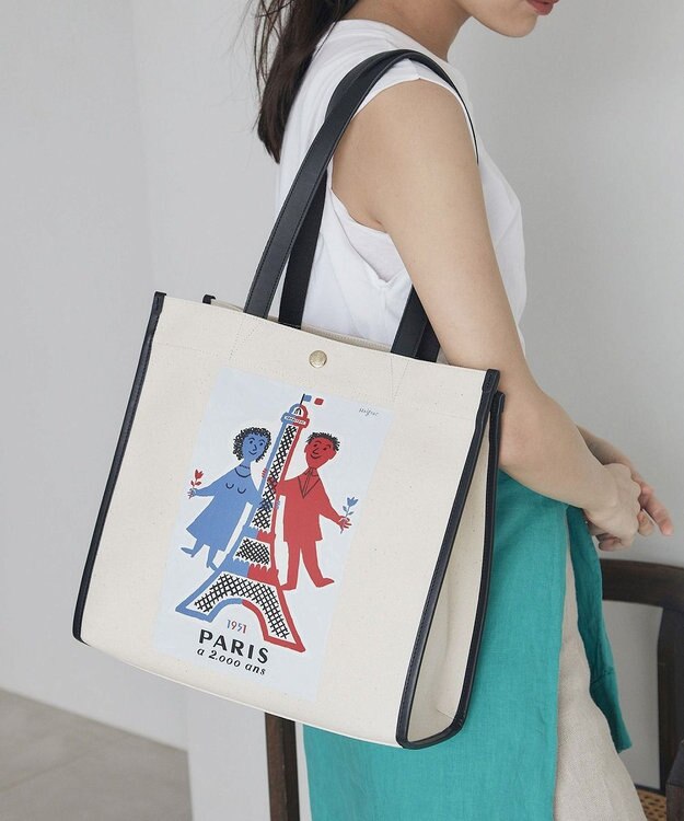 TOPKAPI 【Breath TOPKAPI】サヴィニャック × Breath TOPKAPI アート プリント オーガニックキャンバス トート バッグ レッド