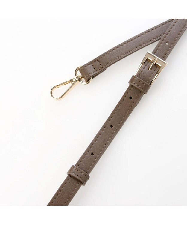 UNBILLION カシュカシュ cachecache / フェイクレザーショルダーバッグ付スクエアトート ブラウン