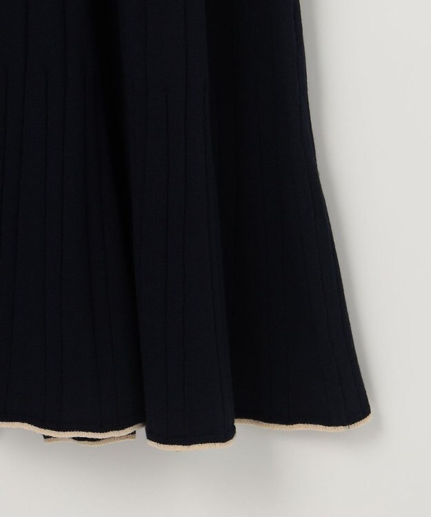 ANY SIS L バイカラーデザインニット ワンピース ネイビー×ライトベージュ