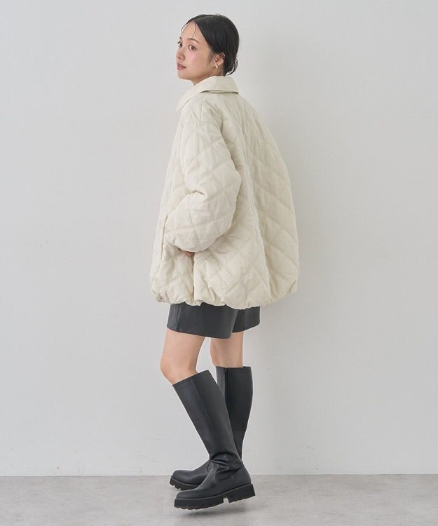 earth music&ecology ダブルステッチキルティングコート Ivory