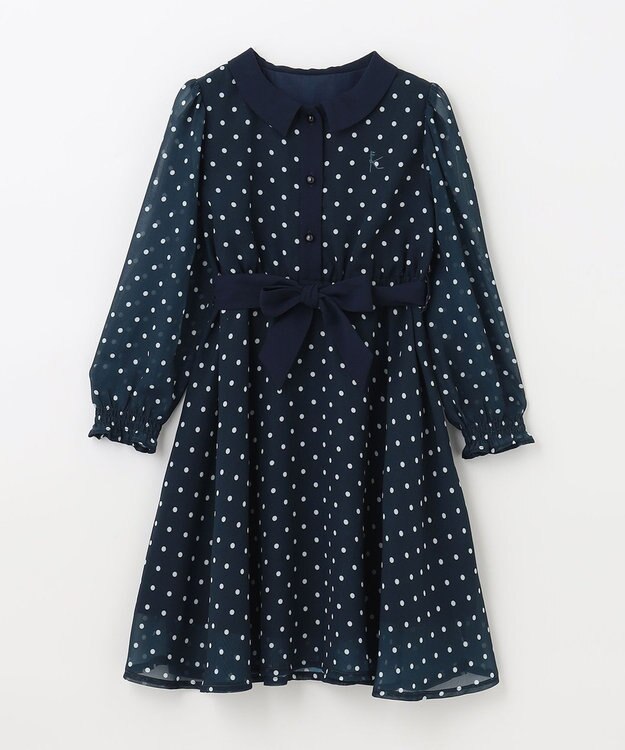 組曲 KIDS 【110-140cm】パリジェンヌドット ワンピース ネイビー系5