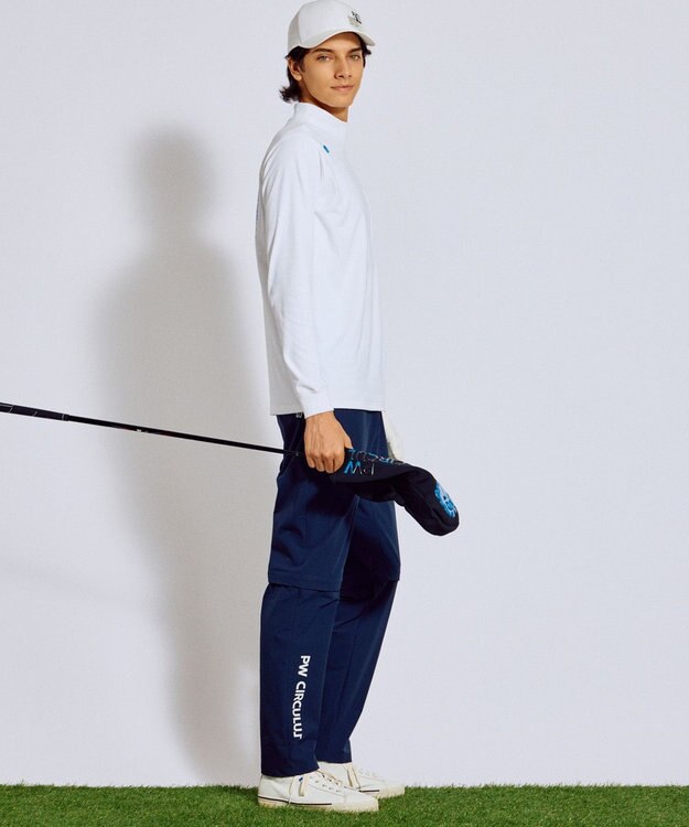 PW CIRCULUS 【吸水速乾 / UV遮蔽率99.5% UVカット / ストレッチ】【MEN】DELFT ロングスリーブモックT ゴルフ ホワイト系