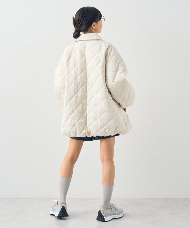 earth music&ecology ダブルステッチキルティングコート Ivory