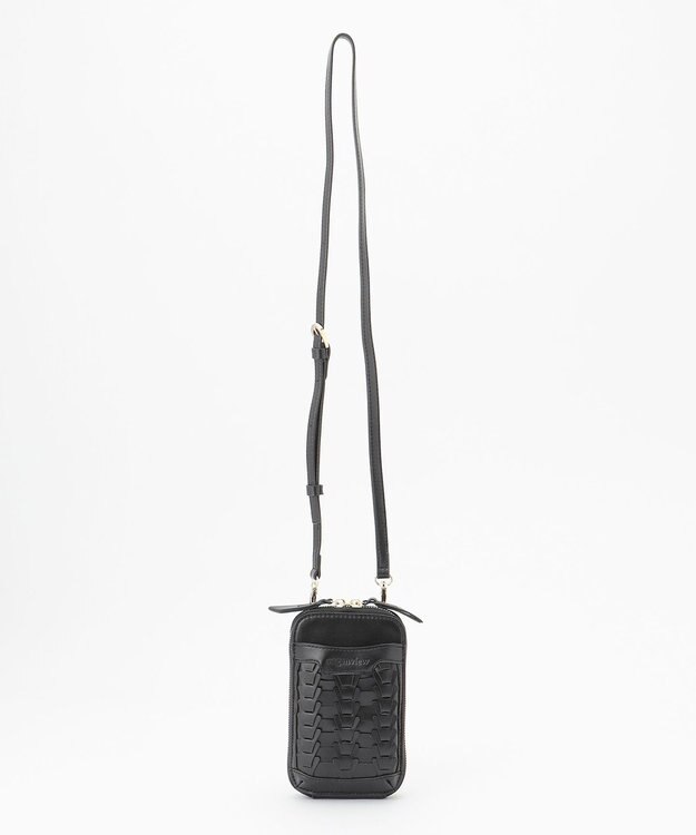 LA BAGAGERIE 【veganview】v piece mesh smartphone shoulder bag ブラック
