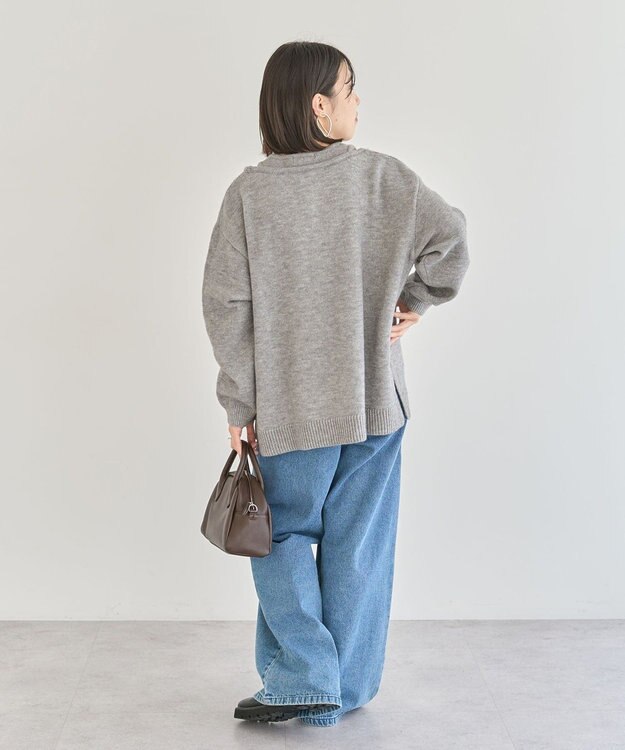 Green Parks フェイクレイヤードＶネックニットプルオーバー Gray Mixture