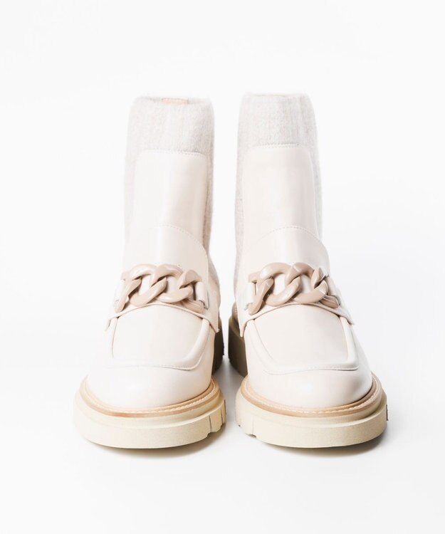 BONTRE 【LucaGrossi/ルカグロッシ】厚底チェーンショートブーツ/G890T-UA アイボリー