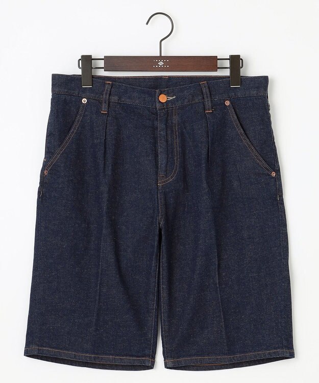 JOSEPH ABBOUD 夏デニム【JAPANファブリック/ストレッチ/軽量】ライトオンスストレッチデニム ショーツ ネイビー系