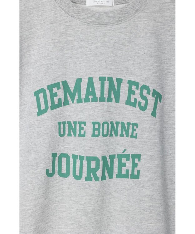 Green Parks ７分袖ロゴ裏毛プルオーバー Gray Mixture