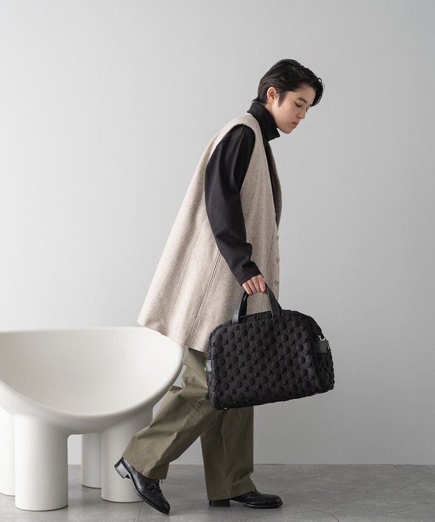 MIYABIYA 【撥水加工】La quoh with kirakaracho 南蛮七宝エンボスボンディング ボストン 玄(ブラック)