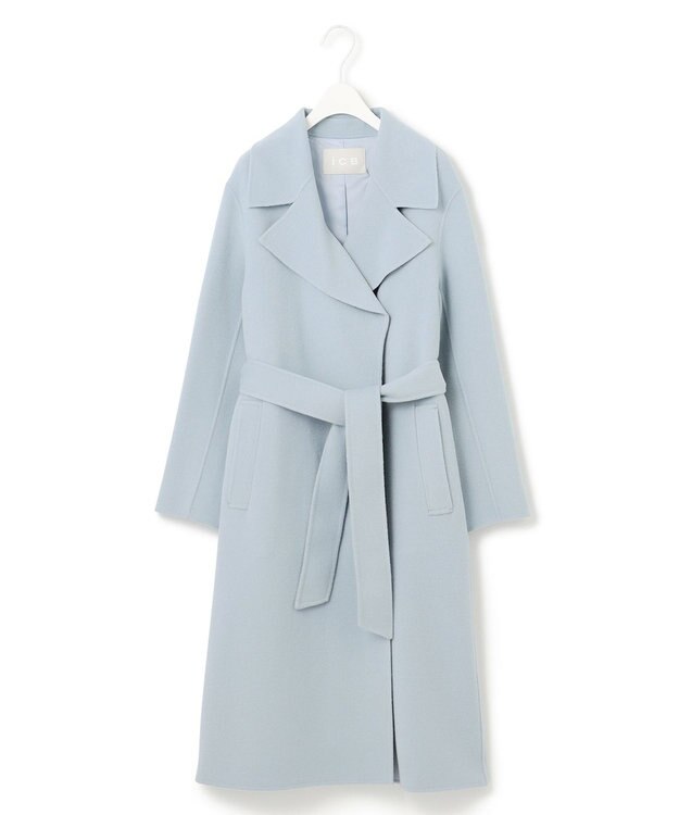 ICB L 【人気のため新色追加】ウールリバー トレンチコート フォグブルー系