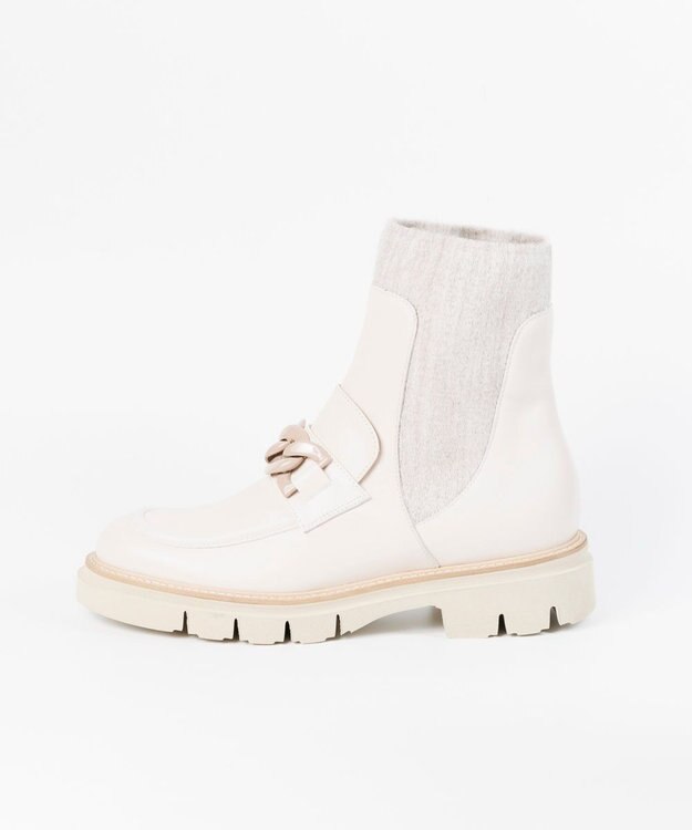 BONTRE 【LucaGrossi/ルカグロッシ】厚底チェーンショートブーツ/G890T-UA アイボリー