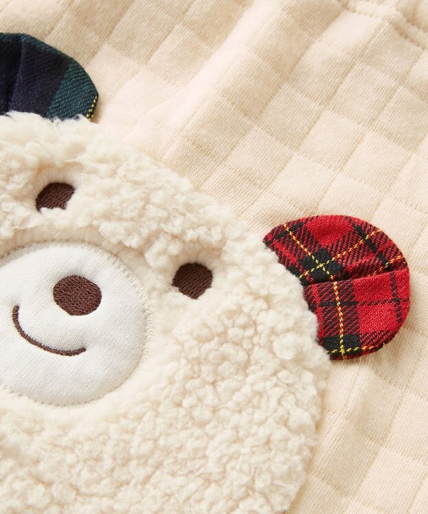 MIKI HOUSE HOT BISCUITS 【70-80cm】 顔ドン あったか ベビーパンツ アイボリー