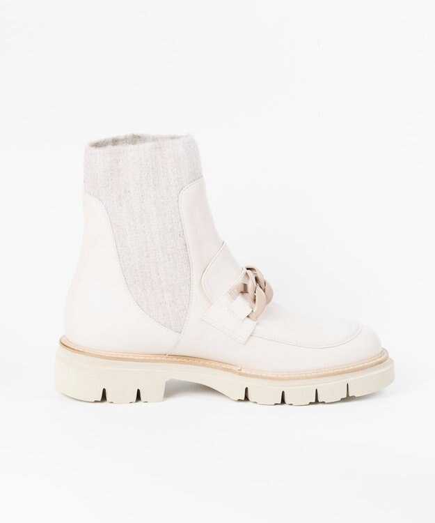 BONTRE 【LucaGrossi/ルカグロッシ】厚底チェーンショートブーツ/G890T-UA アイボリー