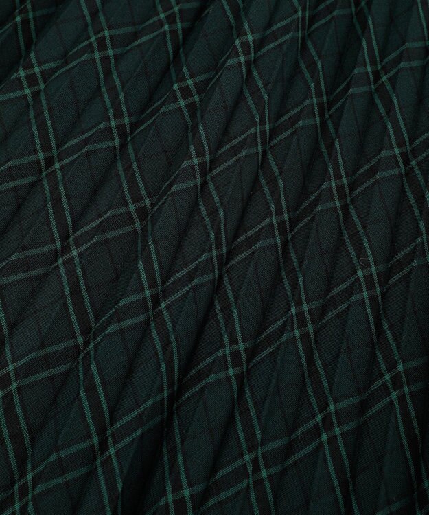 earth music&ecology プリーツミディスカート Check Green