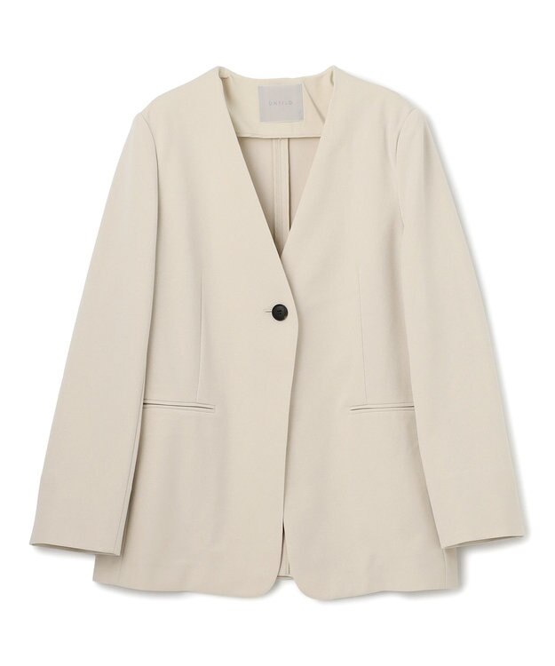 UNFILO L BEAUTY MOVE ノーカラージャケット アイボリー