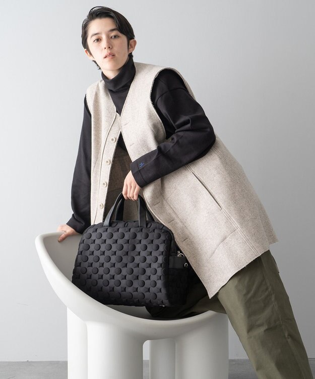 MIYABIYA 【撥水加工】La quoh with kirakaracho 南蛮七宝エンボスボンディング ボストン 玄(ブラック)