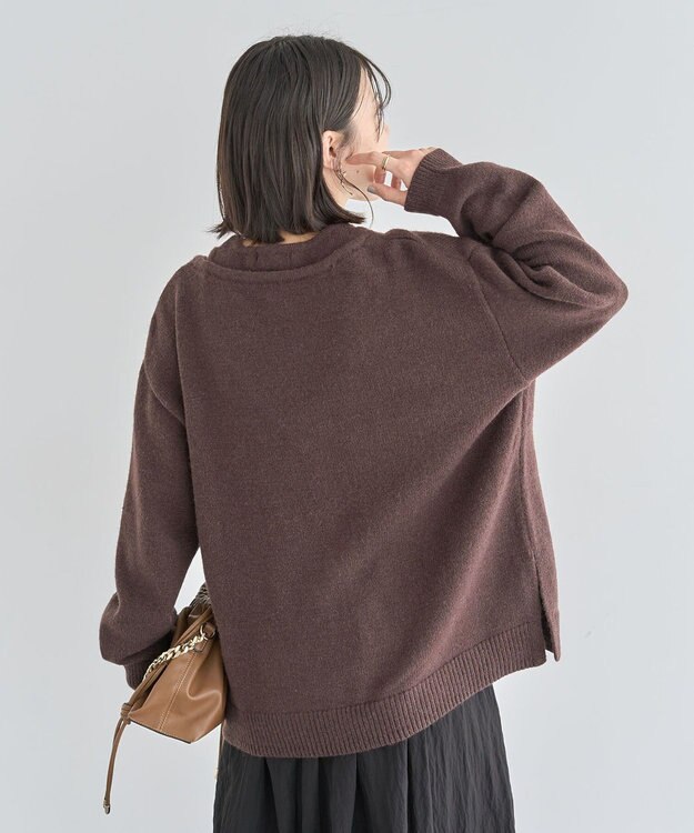 Green Parks フェイクレイヤードＶネックニットプルオーバー Brown