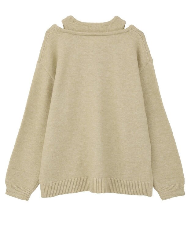 Green Parks フェイクレイヤードＶネックニットプルオーバー Light Beige