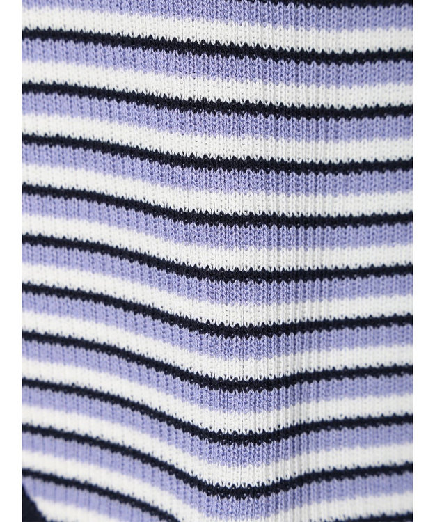 Green Parks デザインヘム配色ニットタンクトップ Blue