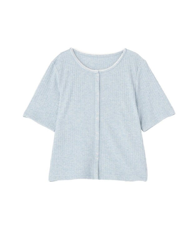 earth music&ecology チェーンリブラメカットソー Blue