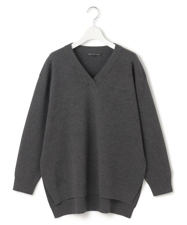 23区 L 【Lサイズ限定】ヴィスコースストレッチ Ｖネック ニット グレー系