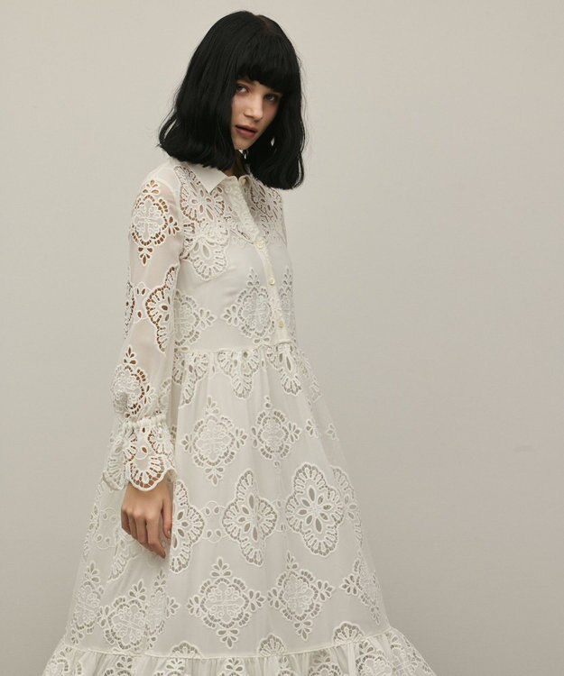 GRACE CONTINENTAL カットレースワンピース ホワイト