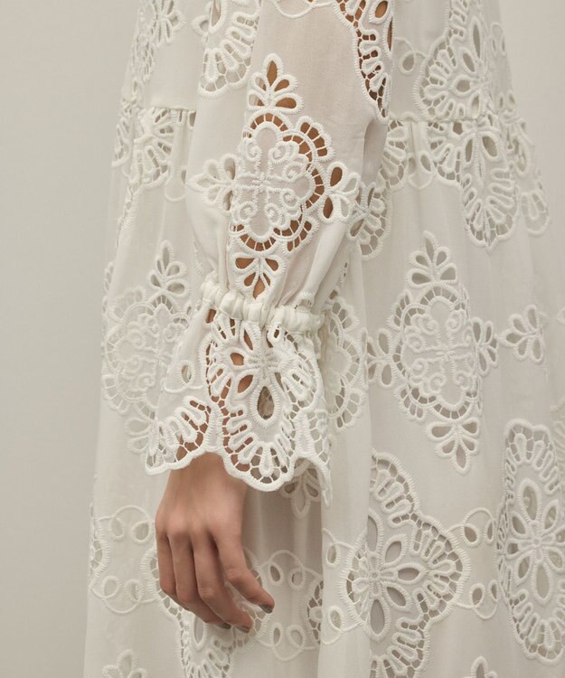 GRACE CONTINENTAL カットレースワンピース ホワイト