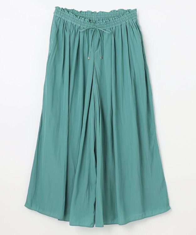 ANY 【洗濯機可能・ウエストゴム】リラックススカーチョ ターコイズグリーン