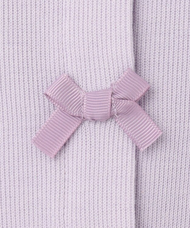 ANY KIDS スナップボタン リボン カーディガン ラベンダー