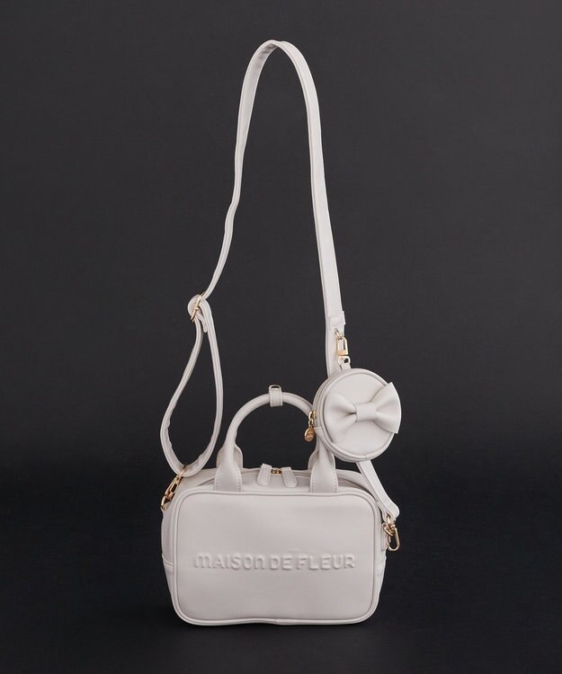 Maison de FLEUR ポーチ付き2Wayボストンバッグ Grayish Pink